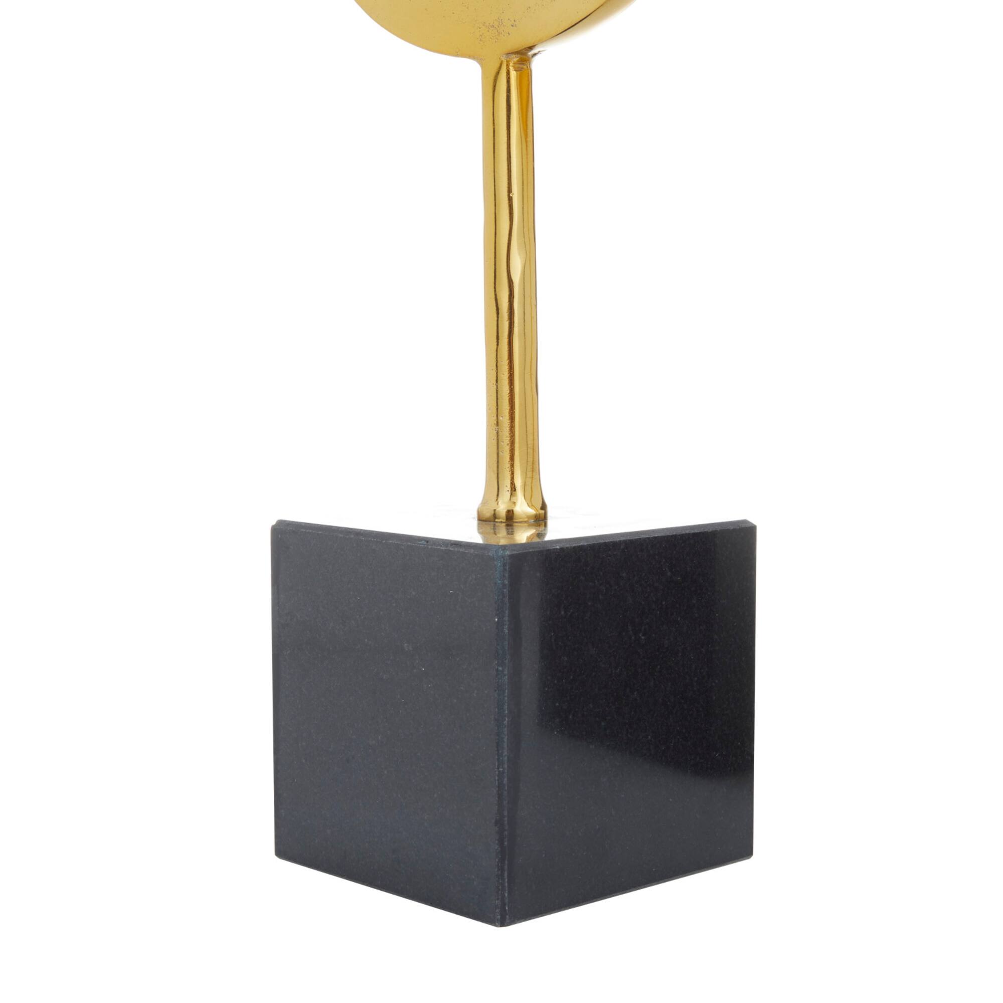 CosmoLiving by Cosmopolitan Gold Marble Contemporary Sculpture
